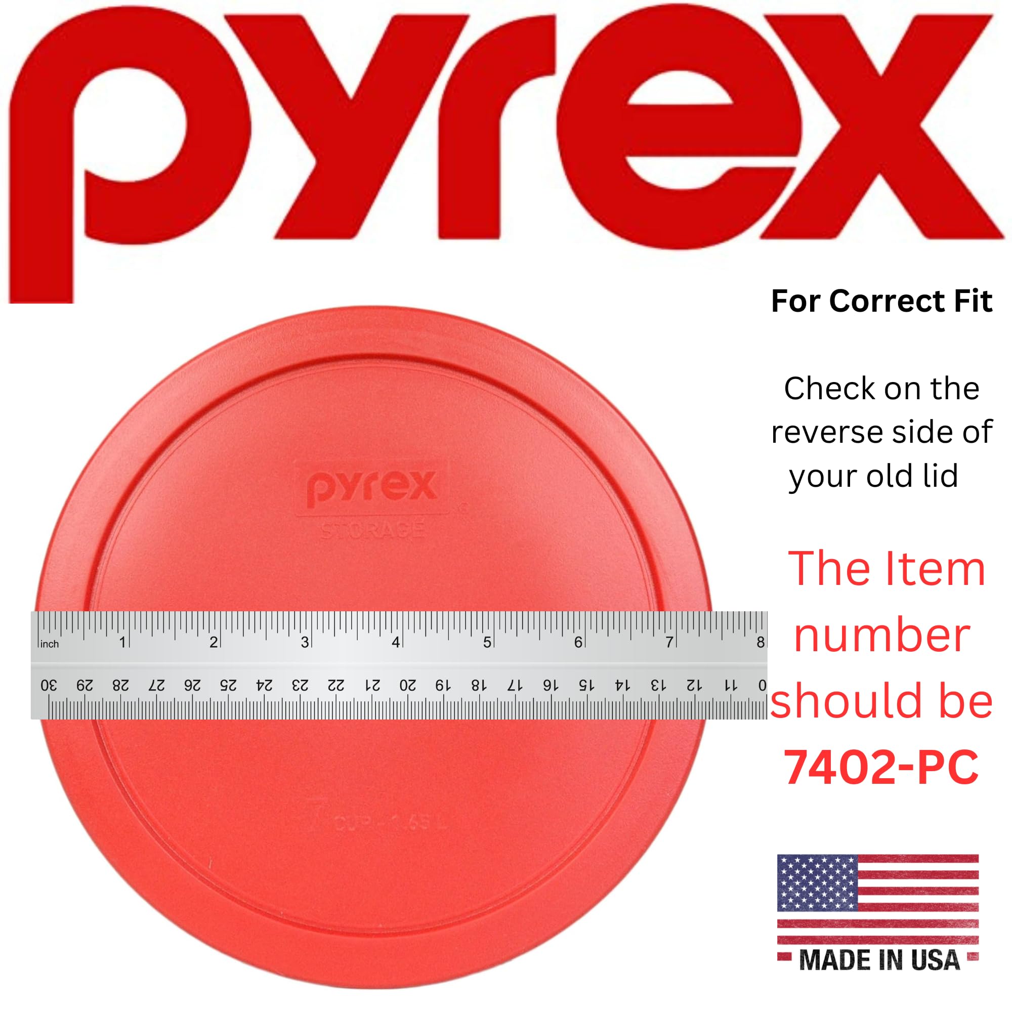 Pyrex 7402-PC lids shown on bowls suitable for fridge storage.