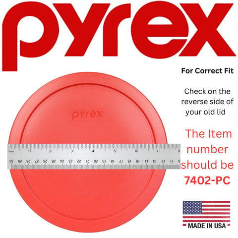 Pyrex 7402-PC lids shown on bowls suitable for fridge storage.