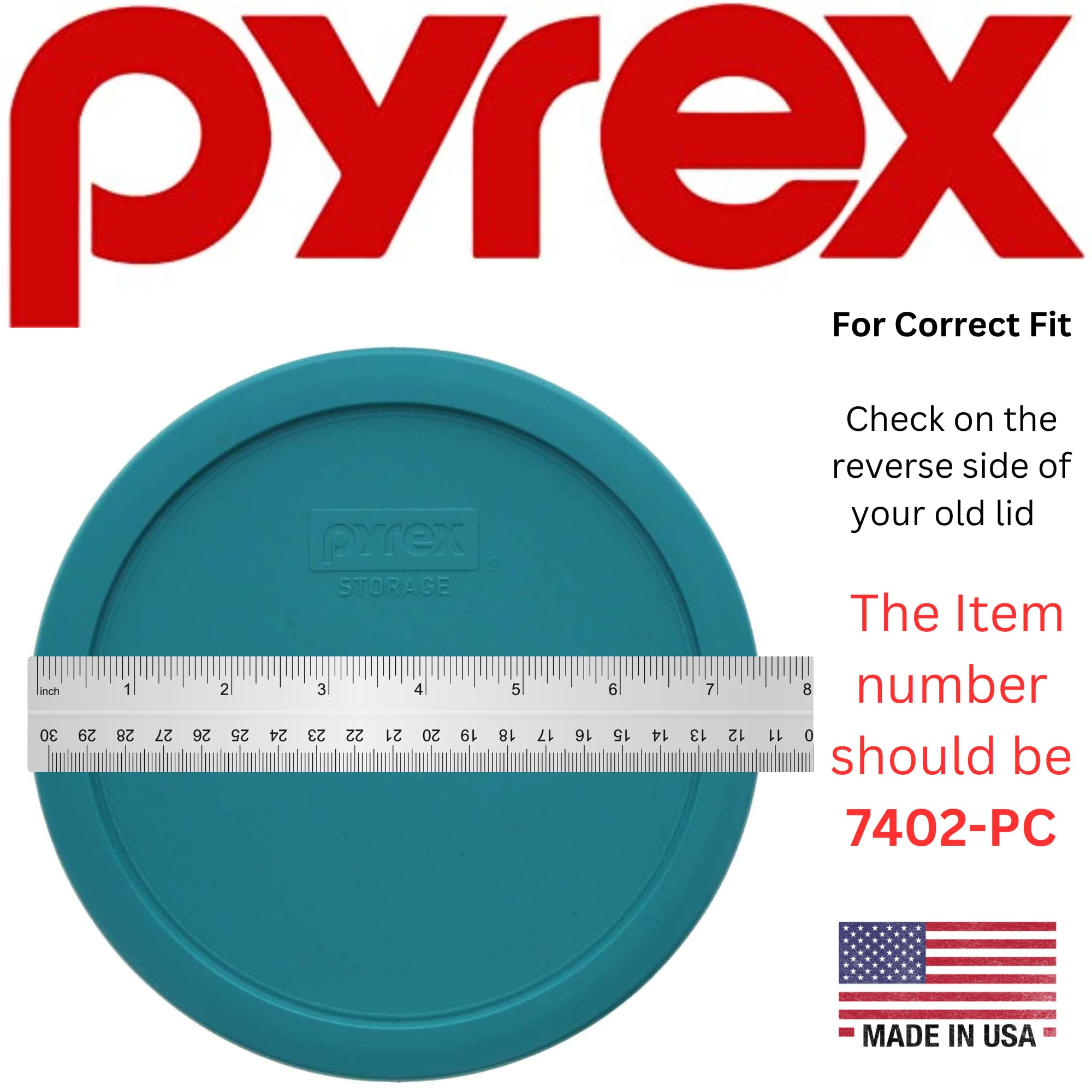 Pyrex 7402-PC lid fits 7402/7203 bowls, ideal for freezer-to-dish transitions.