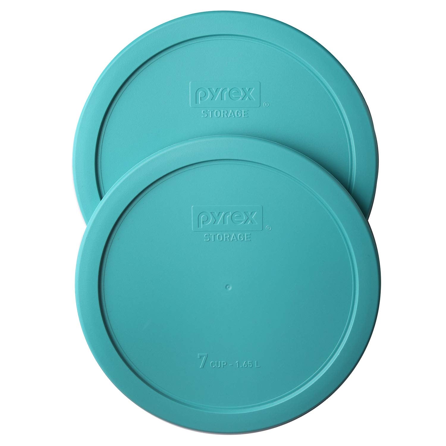 Pyrex 7402-PC turquoise lid on a bowl helps keep leftovers fresh.