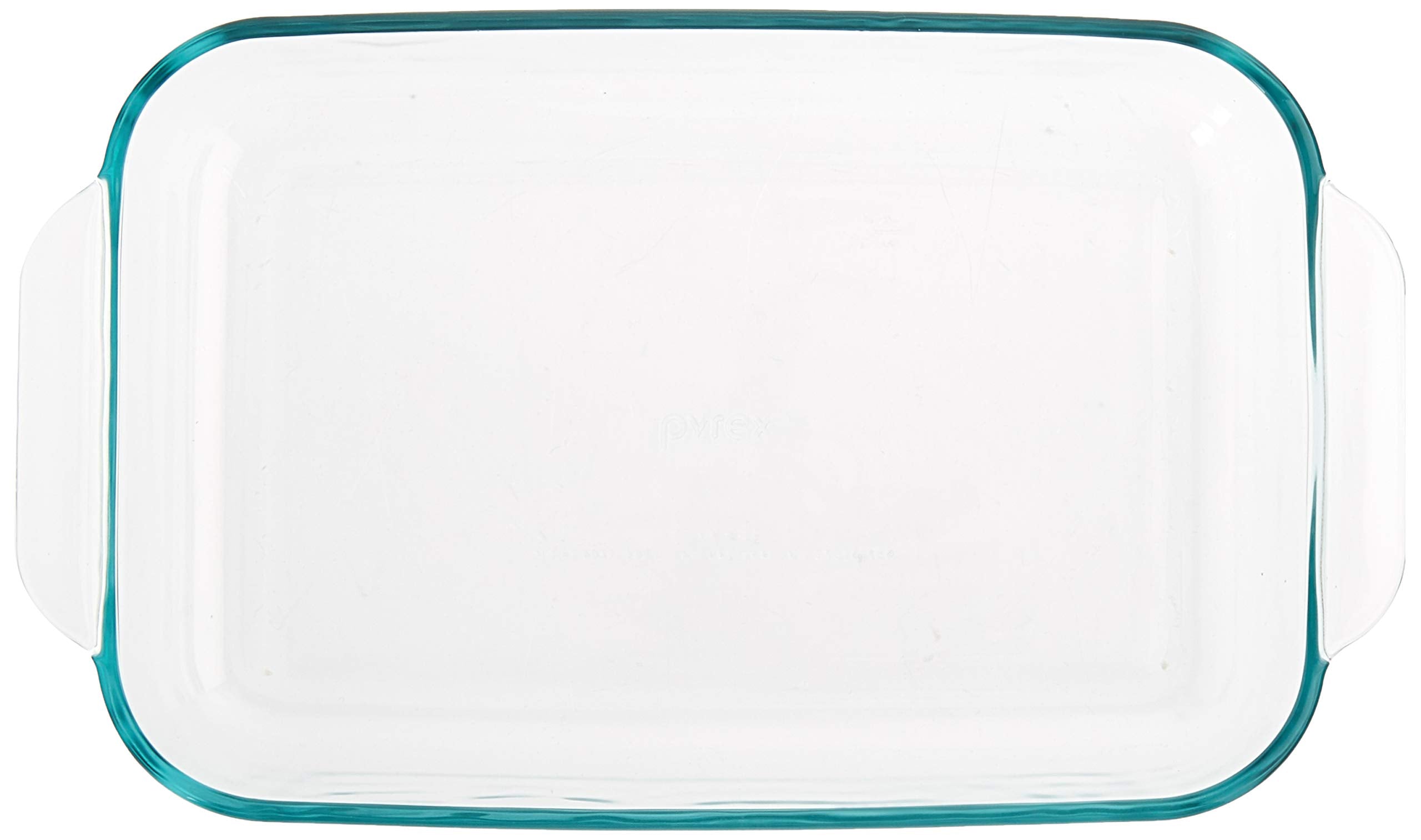 Pyrex Basics side view, sturdy glass dish with clear sides for precise portions