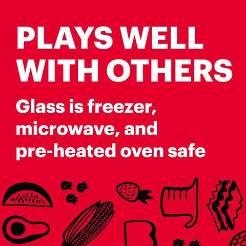 Pyrex blue lid is BPA-free and top-rack dishwasher safe.