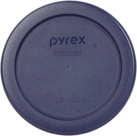 Pyrex blue lid in fridge scene showing secure storage and easy identification.