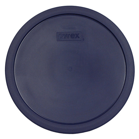 Pyrex blue plastic lid for 7403 10-Cup round bowl keeps leftovers fresh in fridge.
