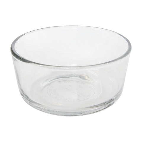 Pyrex glass bowls in fridge offer organized, safe cold storage.