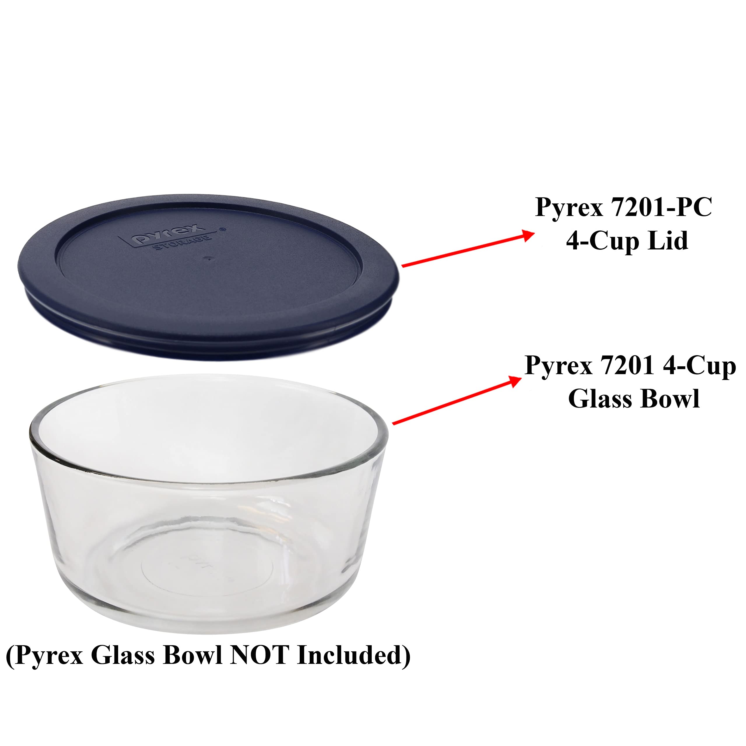 Three-pack Pyrex lids neatly stacked for easy replacement.