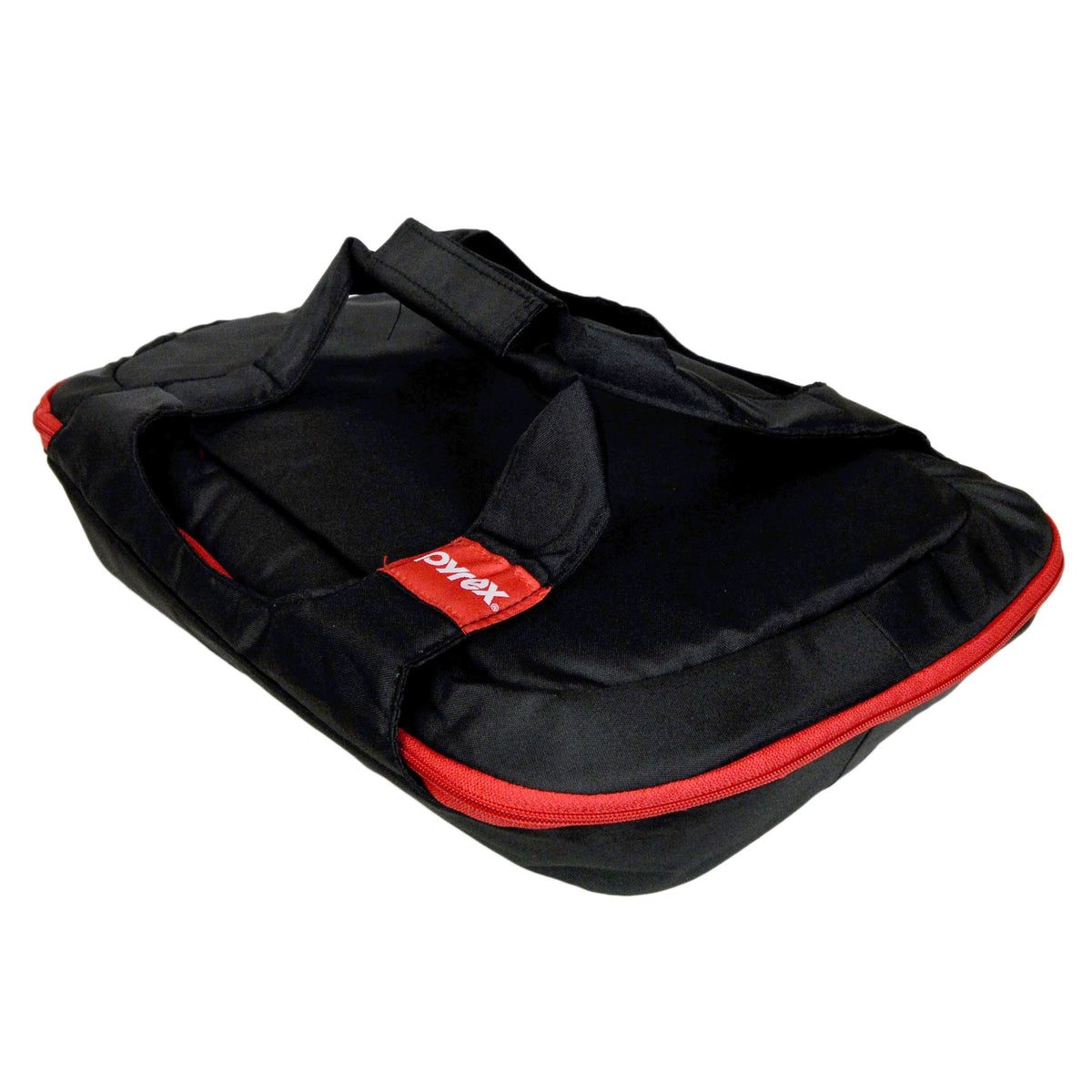 Pyrex Portables 3qt tote front view with secure carry handle for easy transport