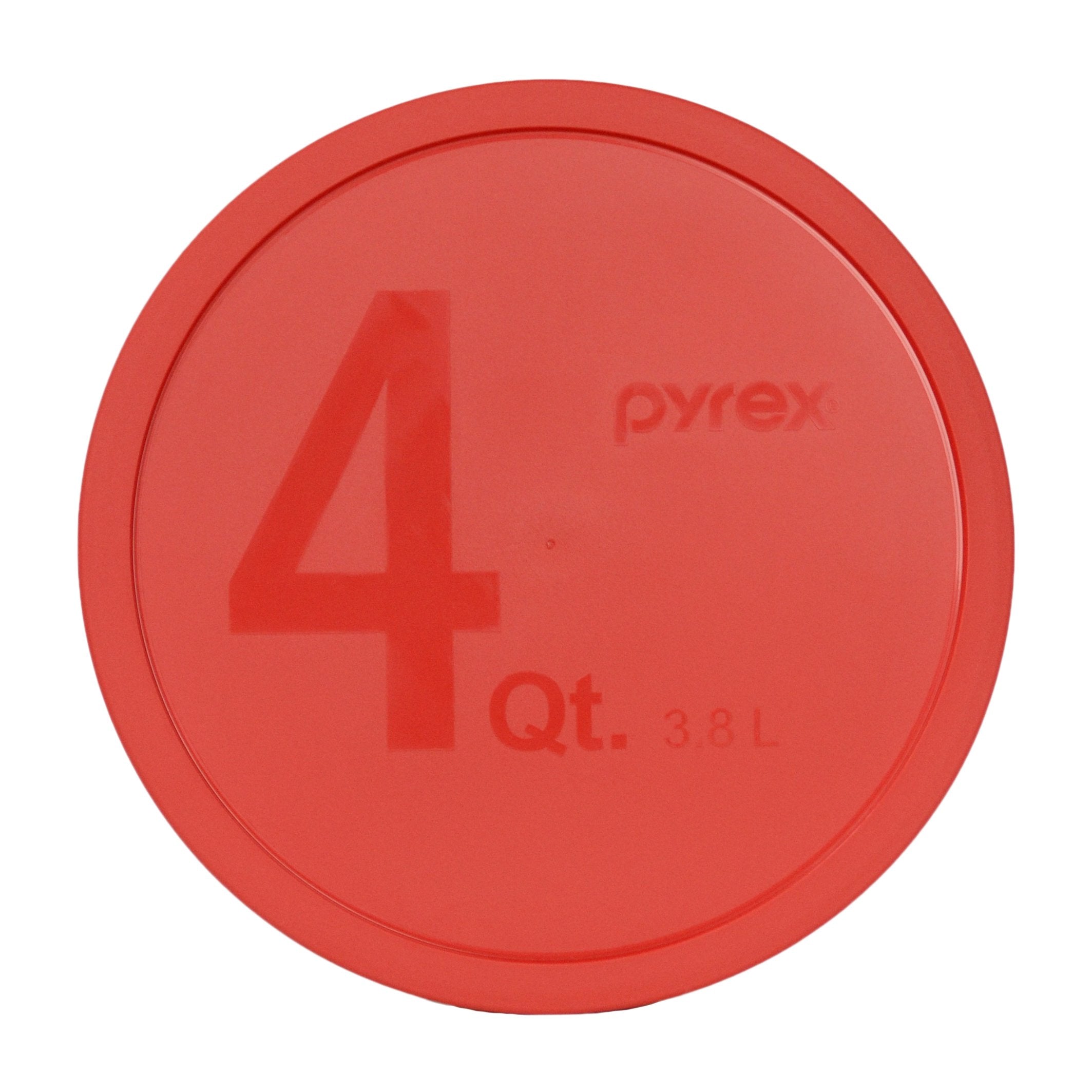 Pyrex red 4-quart bowl lid on a mixing bowl, microwave safe and BPA-free.