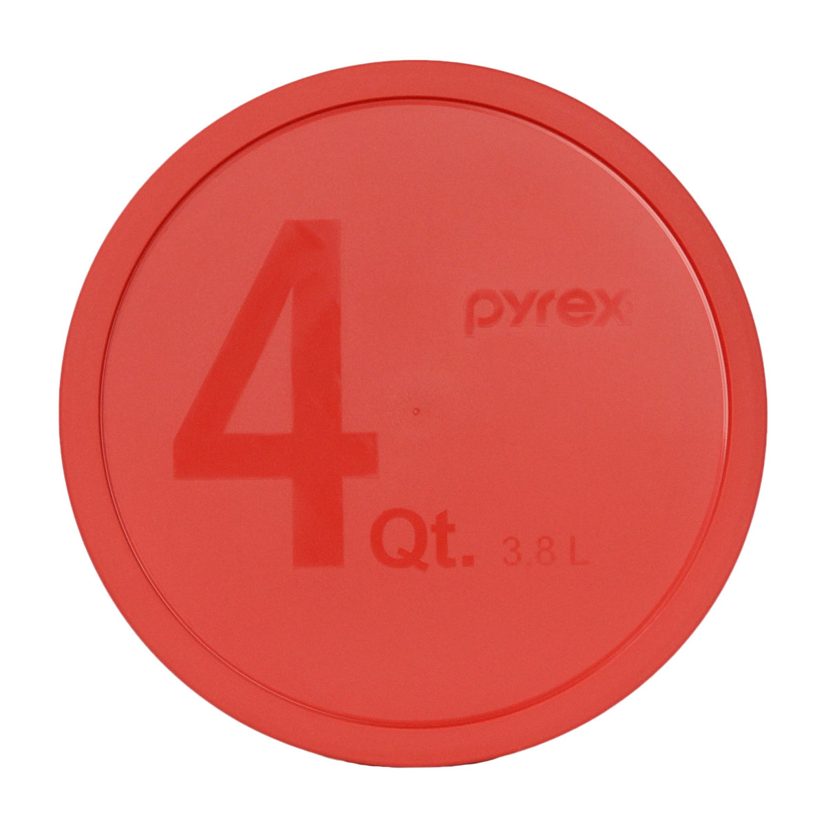 Pyrex red 4-quart bowl lid on a mixing bowl, microwave safe and BPA-free.