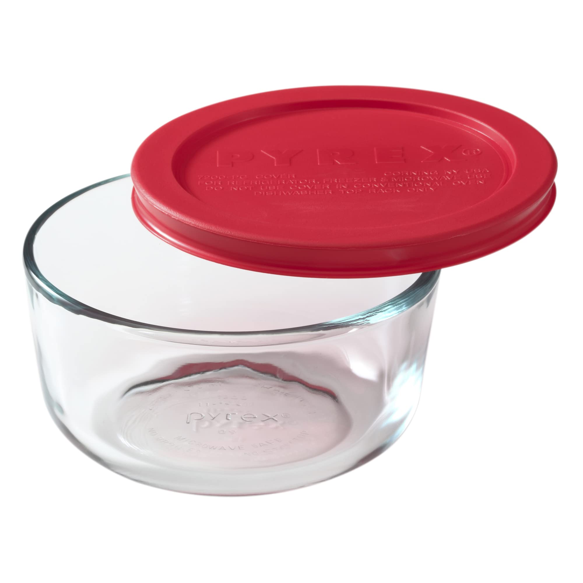 Pyrex Simply Store 2-Cup round glass container with lid for secure storage.
