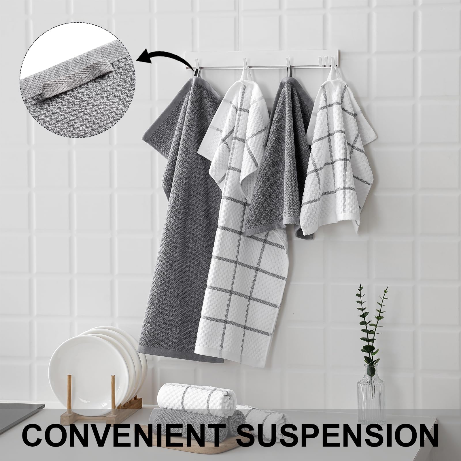 qaj towels absorbent cotton for quick counter wipe-downs