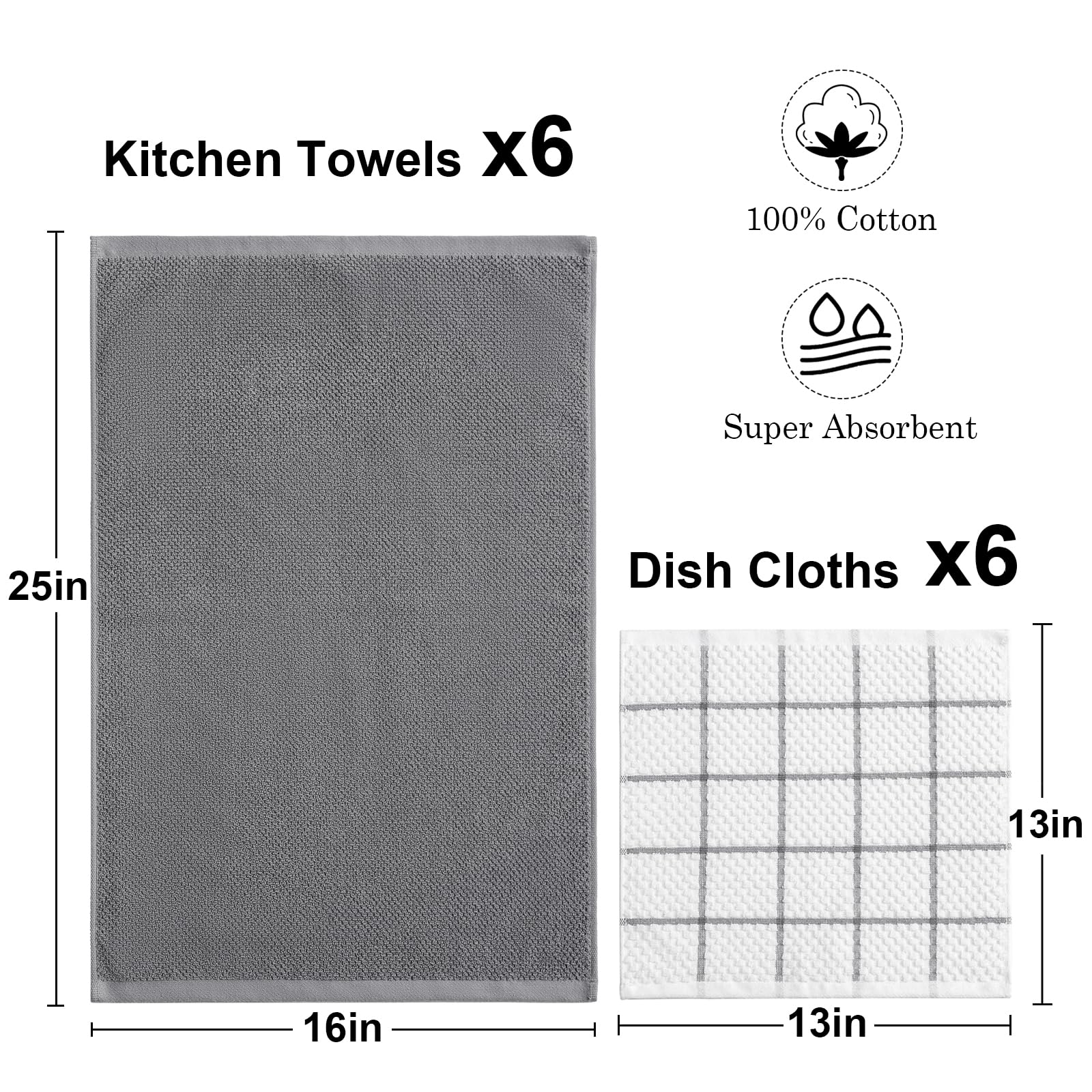 qaj kitchen towels hanging-ring view demonstrates easy drying and storage
