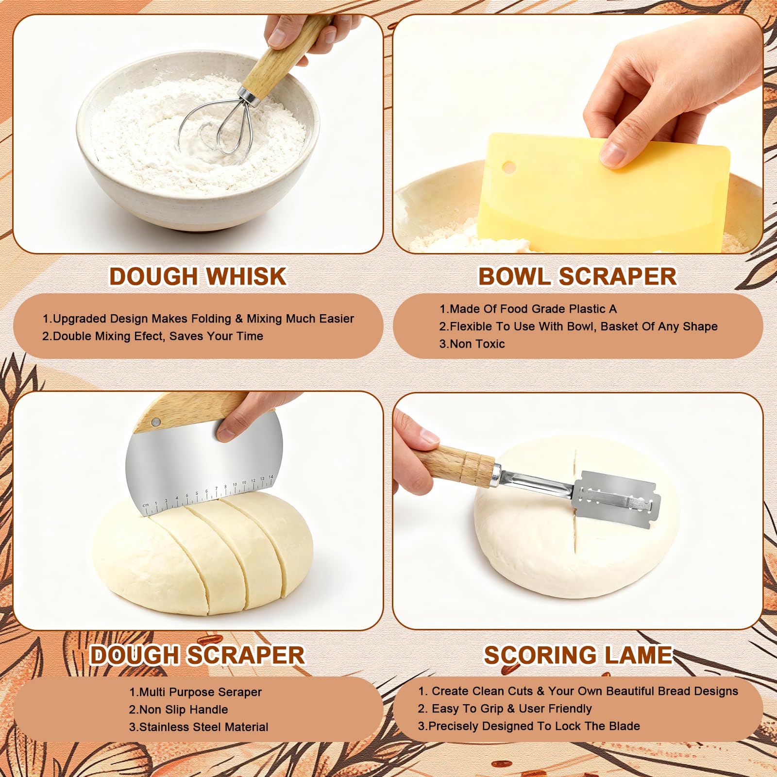 Qalvyn silicone spatula and dough whisk for easy mixing