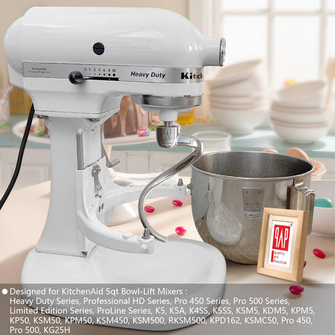 qAp compatibility chart showing KitchenAid heavy-duty 5 qt bowl-lift series