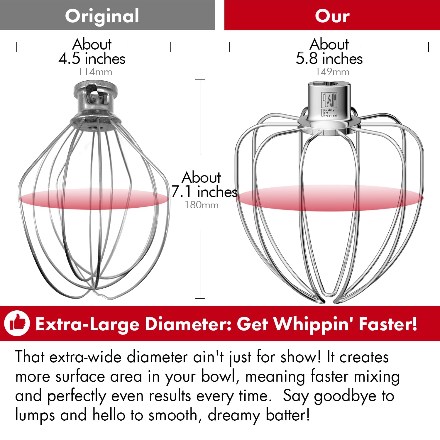 qAp dishwasher-safe whisk for easy cleanup after large batches