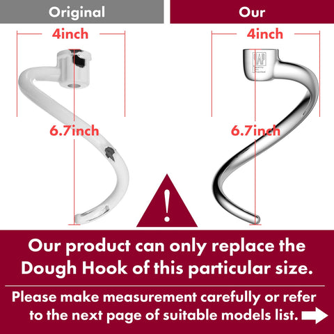 qAp quality art Practical dishwasher-safe hook simplifies cleanup after dough.