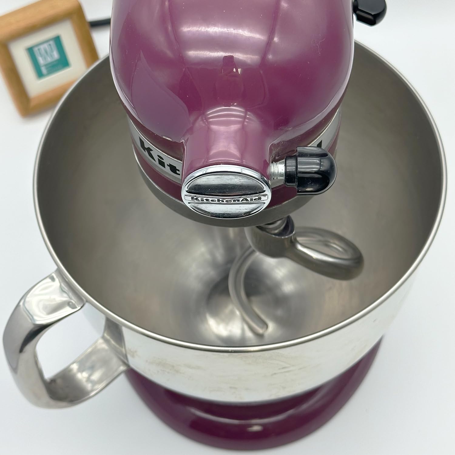 qAp hook fits compactly on KitchenAid tilt-head without obstructing operation