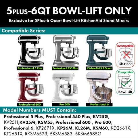 qAp quality art Practical hook fits 6 Qt KitchenAid bowls for versatile baking prep.