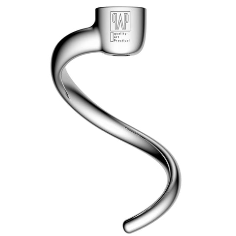 qAp Quality Art Practical stainless steel dough hook for KitchenAid compatibility speeds up kneading