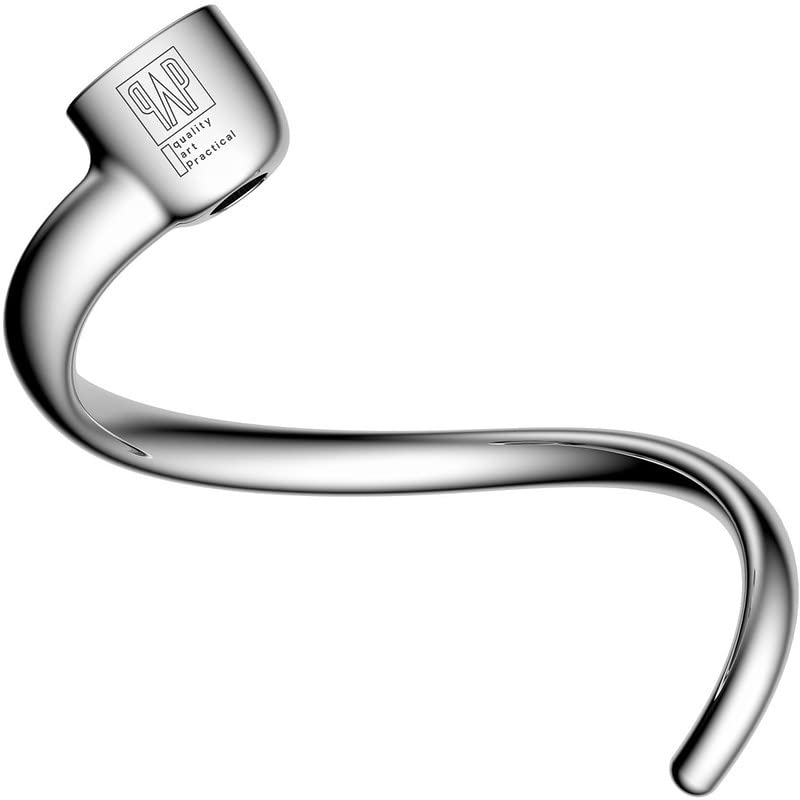 qAp quality art Practical stainless steel dough hook for durable kneading in bakers' kitchens.