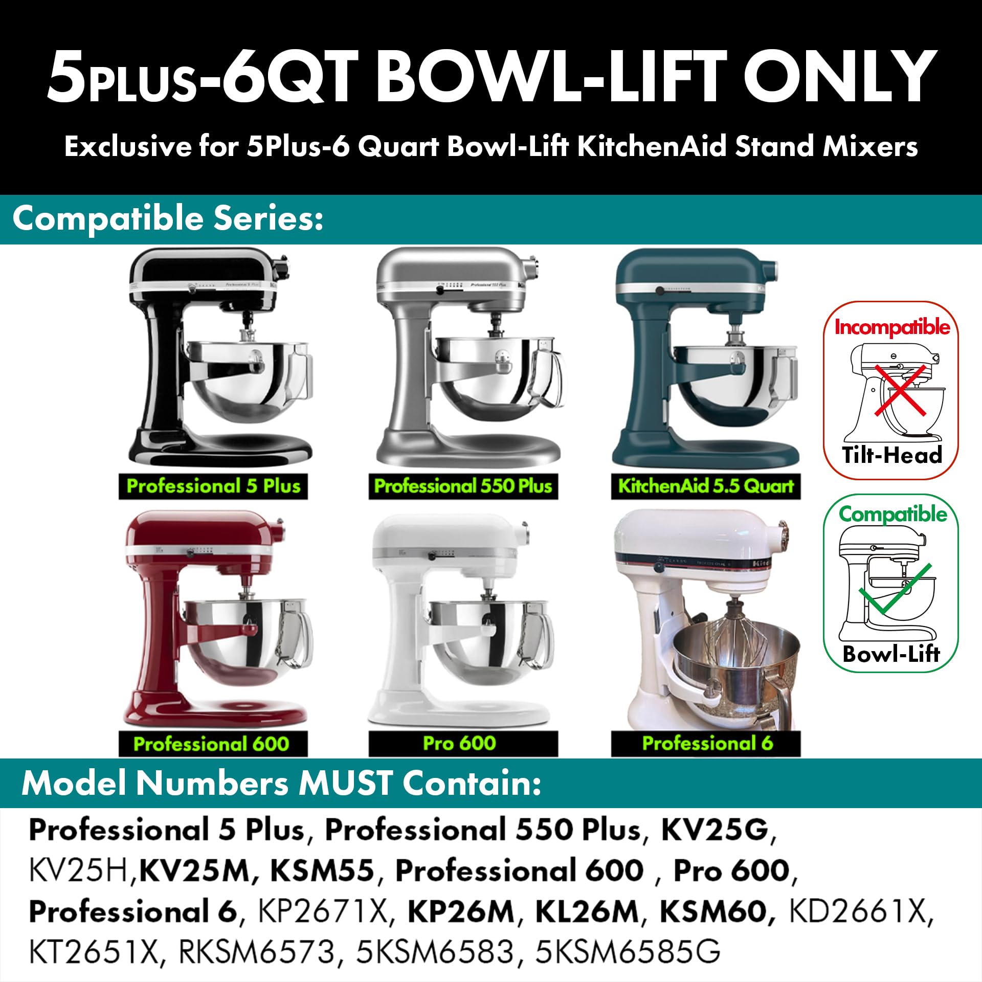 qAp stainless steel paddle for KitchenAid 5Plus and 6Qt bowls delivers durable, rustproof performance.