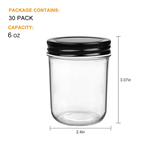 QAPPDA 6oz glass jar wide mouth perfect for jam display