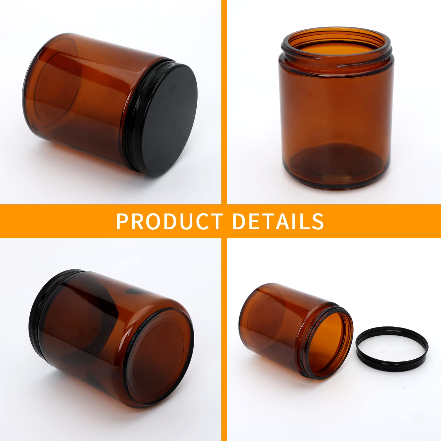 QAPPDA bulk candle jar with lid ideal for DIY candles and home decor.