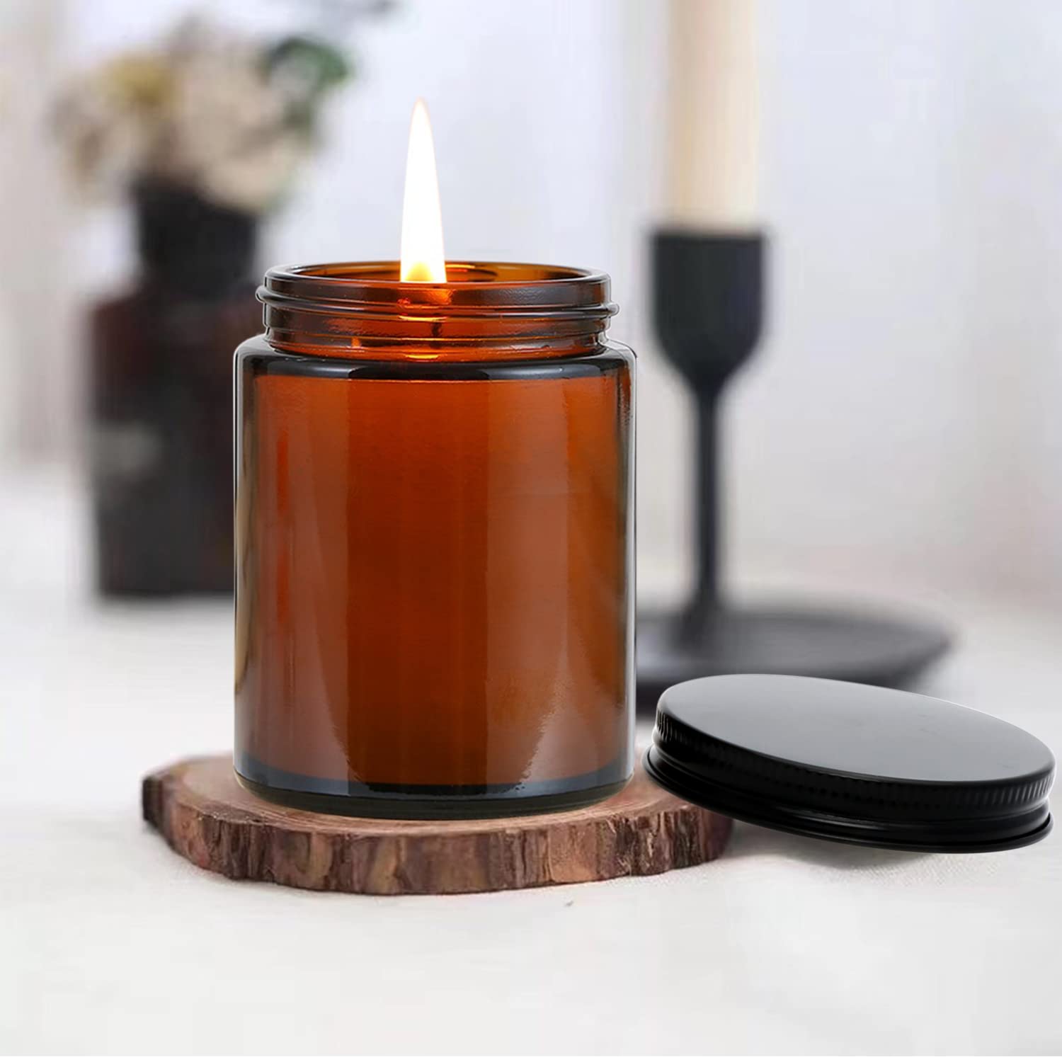 QAPPDA amber glass jar with wide opening easy cleaning and versatile storage.