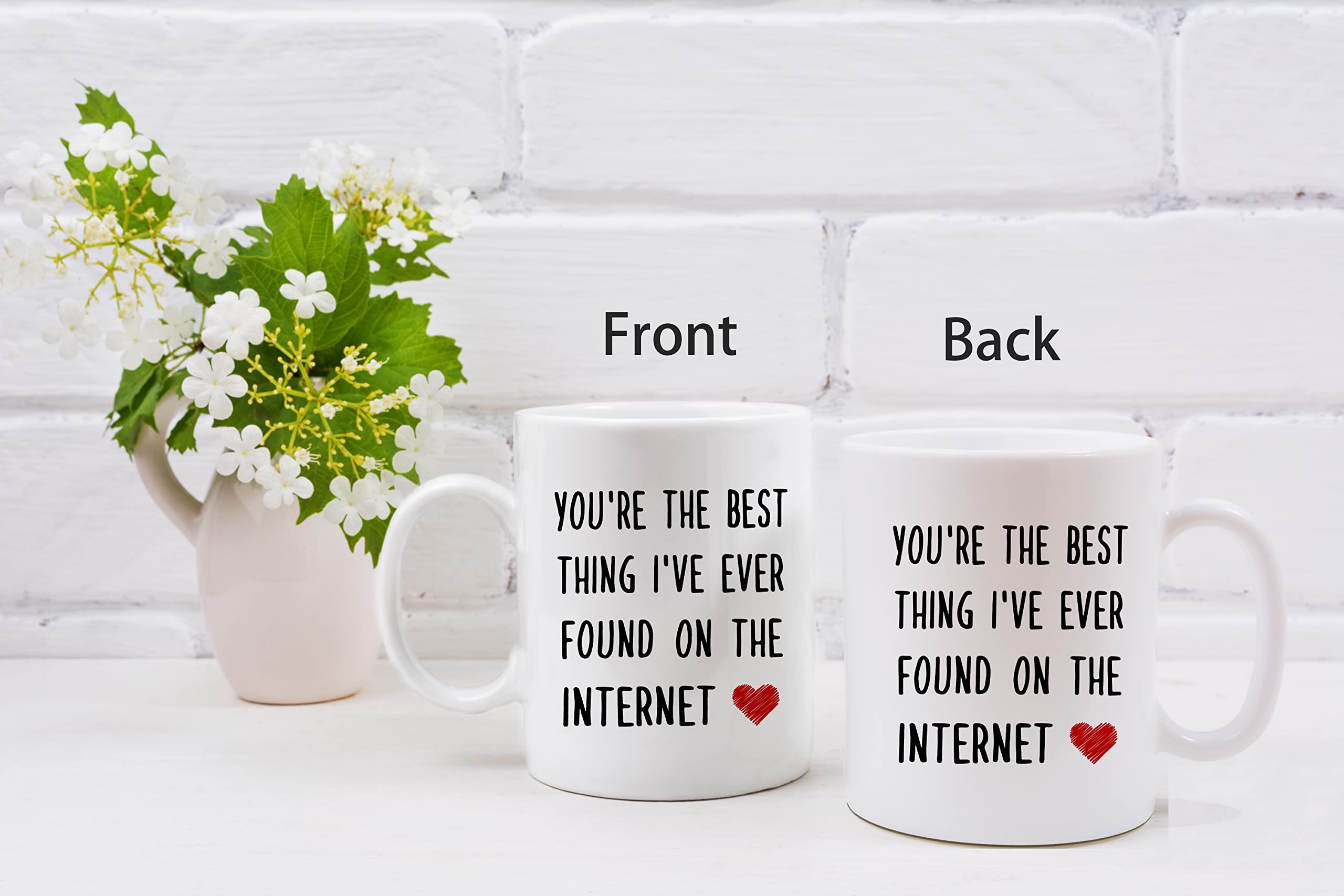 QASHWEY I Love You Gifts for Him Her mug, comfortable C-shaped handle.