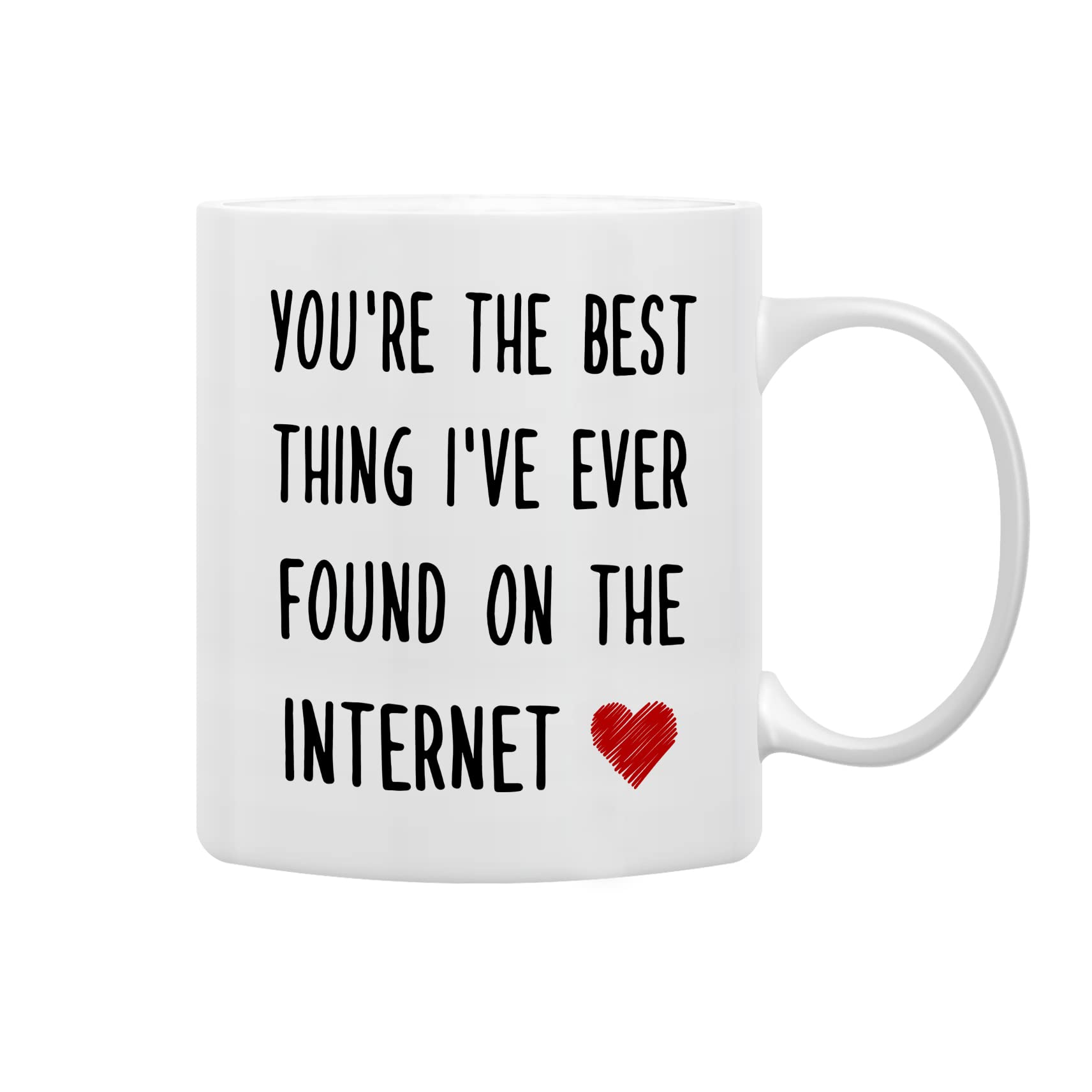 QASHWEY Romantic Coffee Mug with You're the best message, ideal for long-distance gifts.