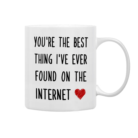 QASHWEY Romantic Coffee Mug with You're the best message, ideal for long-distance gifts.