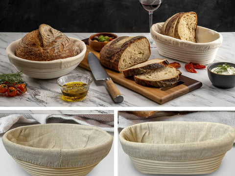 Qavinch artisan boule lines in baked loaf impression