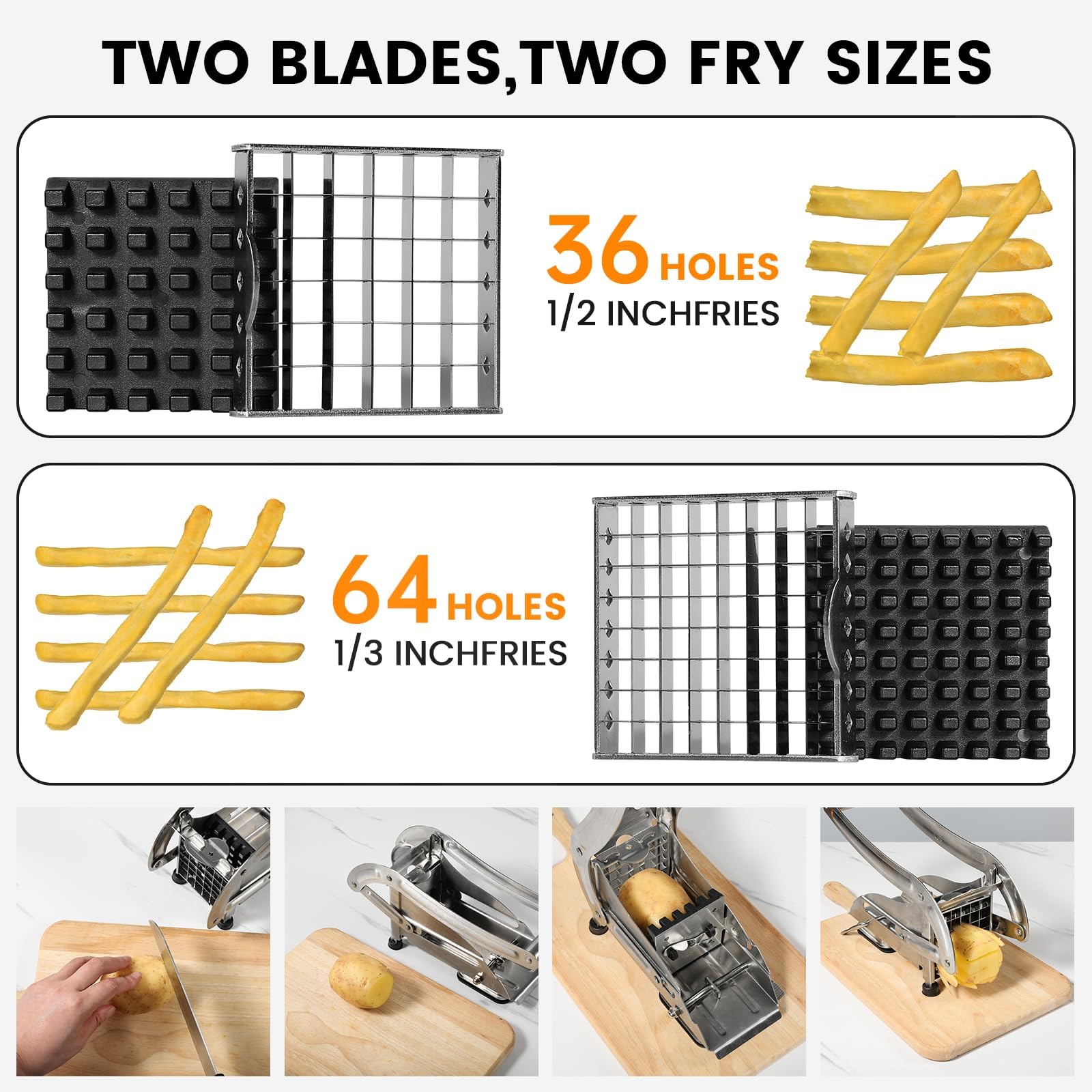 QBGSFSYG non-slip suction base keeps the slicer steady on countertops.