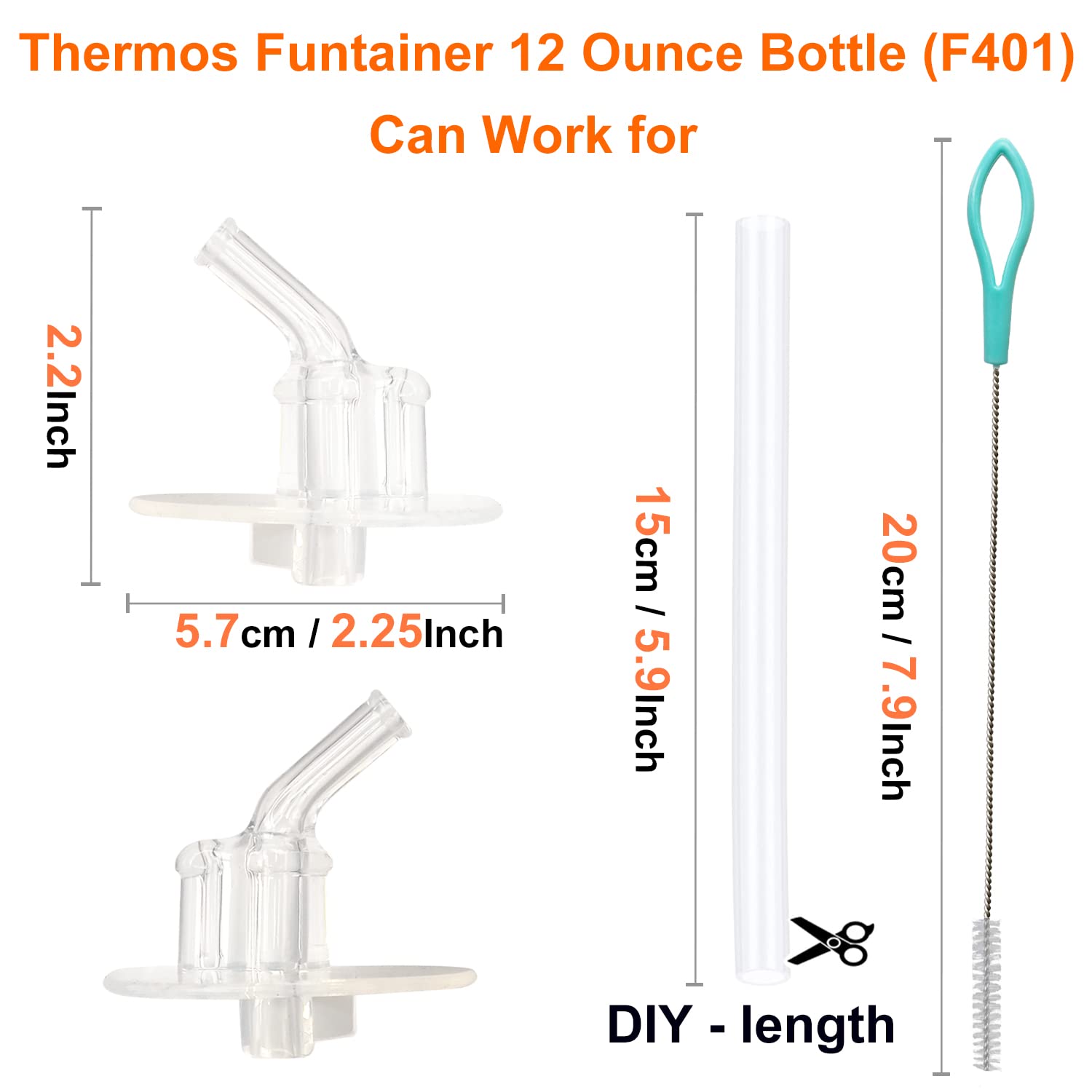 QBoyi silicone straw stems for Thermos Funtainer, long-lasting sipping components.