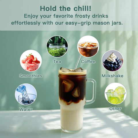QBrBk ribbed glass design offers secure grip and style.