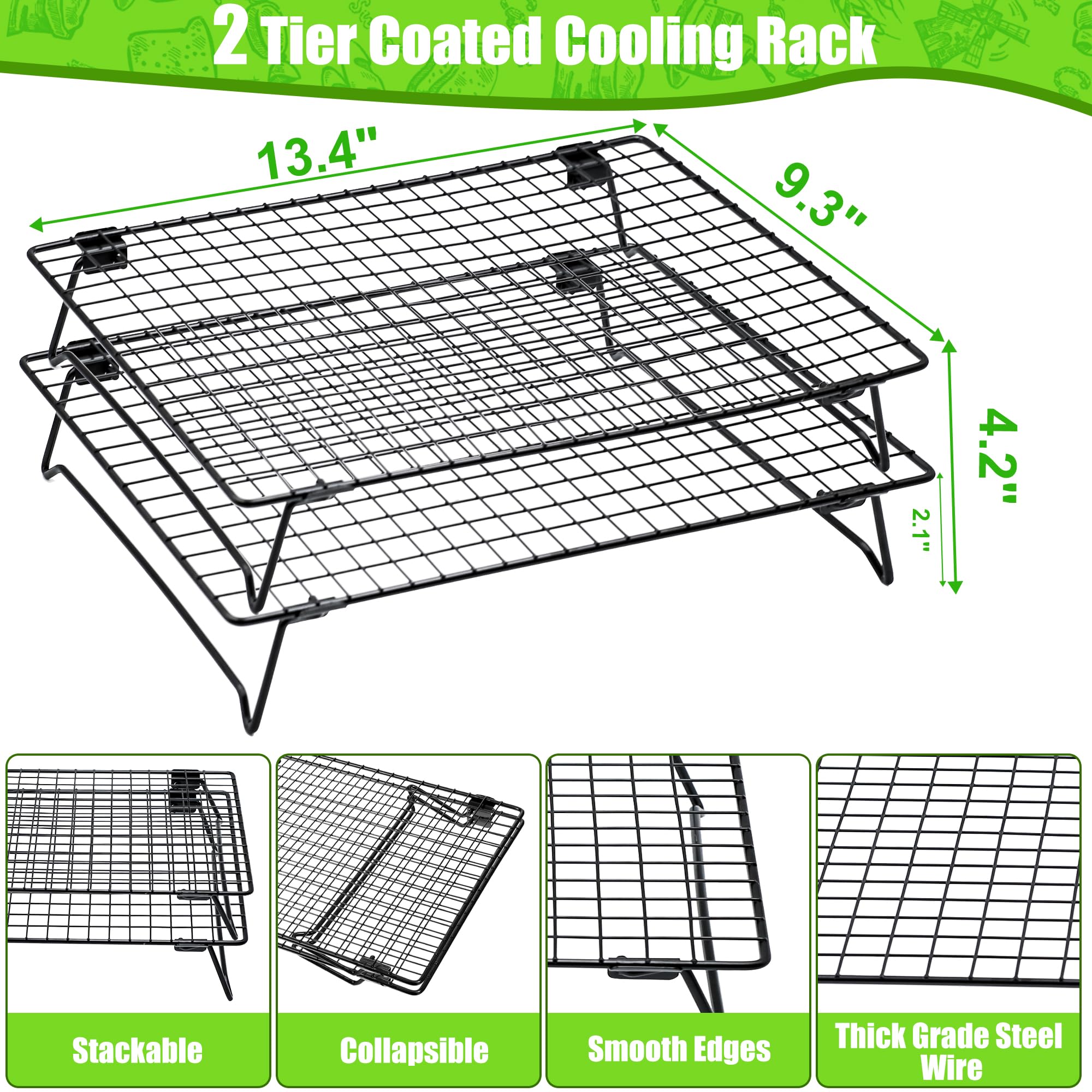 QCCTPUU cooling rack promotes rapid air circulation for fast cooling.