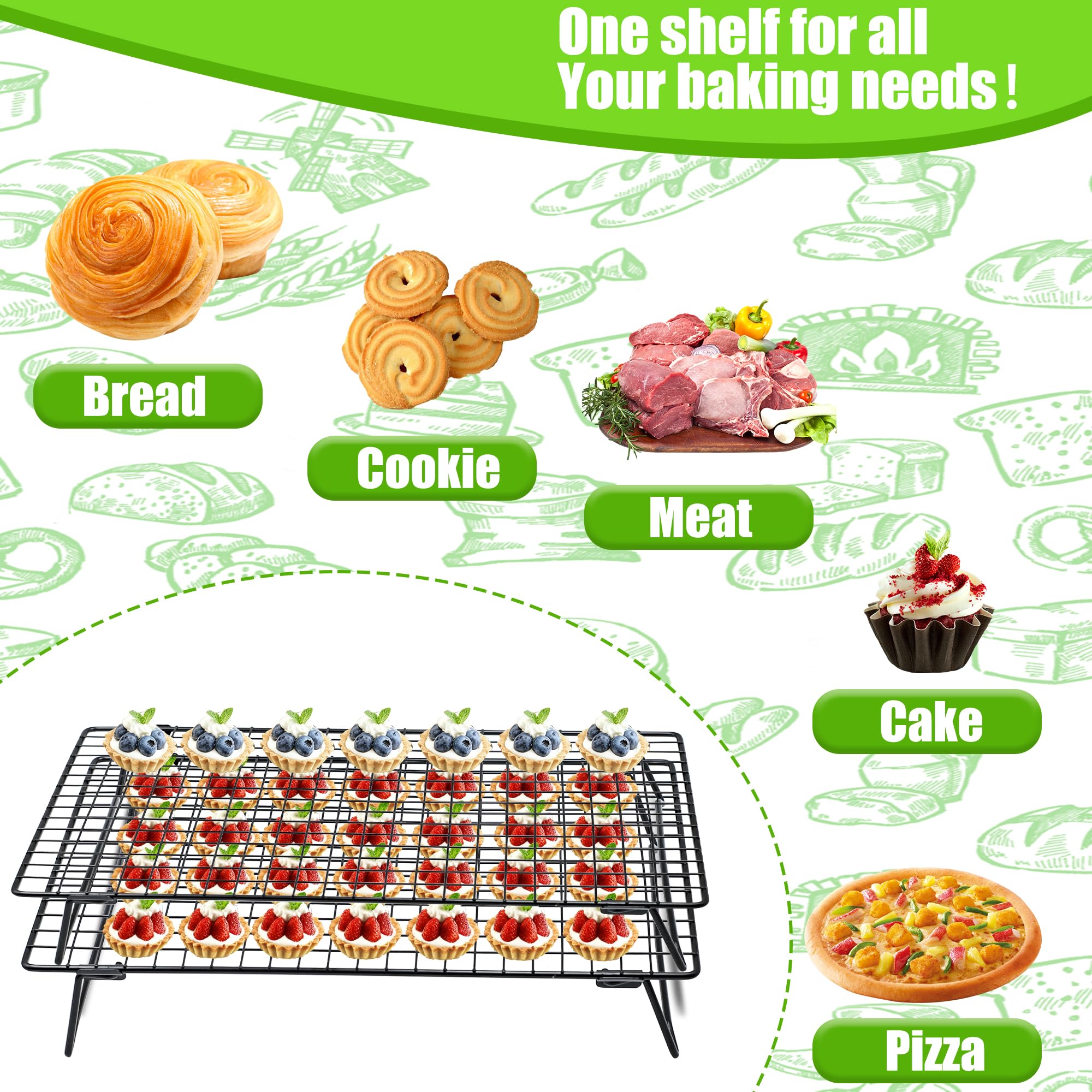 QCCTPUU dishwasher-safe rack easy to clean after baking.