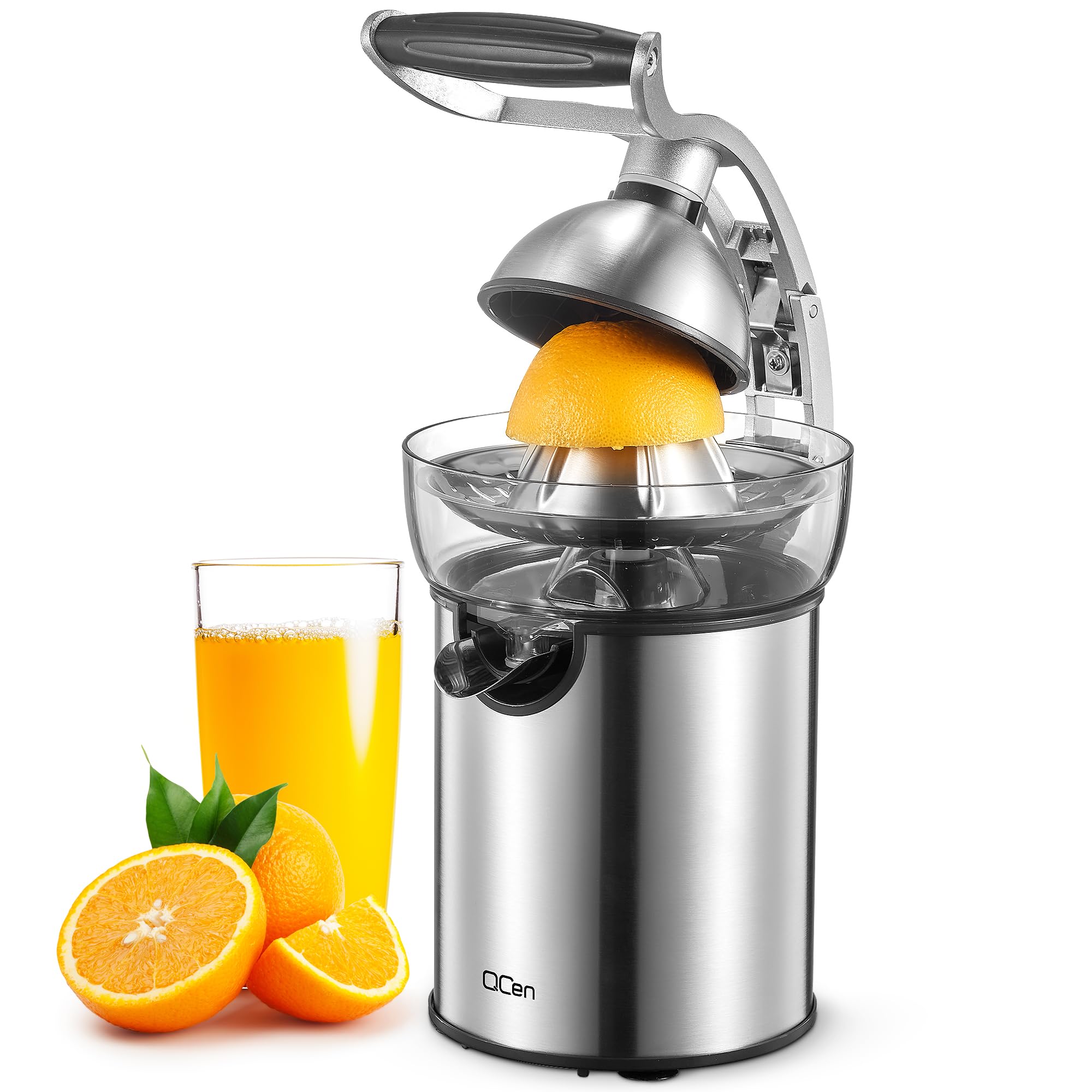 QCen Electric Citrus Juicer base provides stability for mess-free juicing