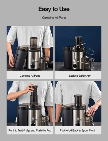 QCen juicer BPA-free construction for safer handling.
