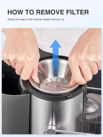 QCen juicer detachable parts simplify cleaning after juice.