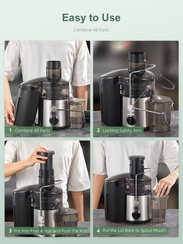 QCen Juicer Overload Protection helps prevent motor damage.