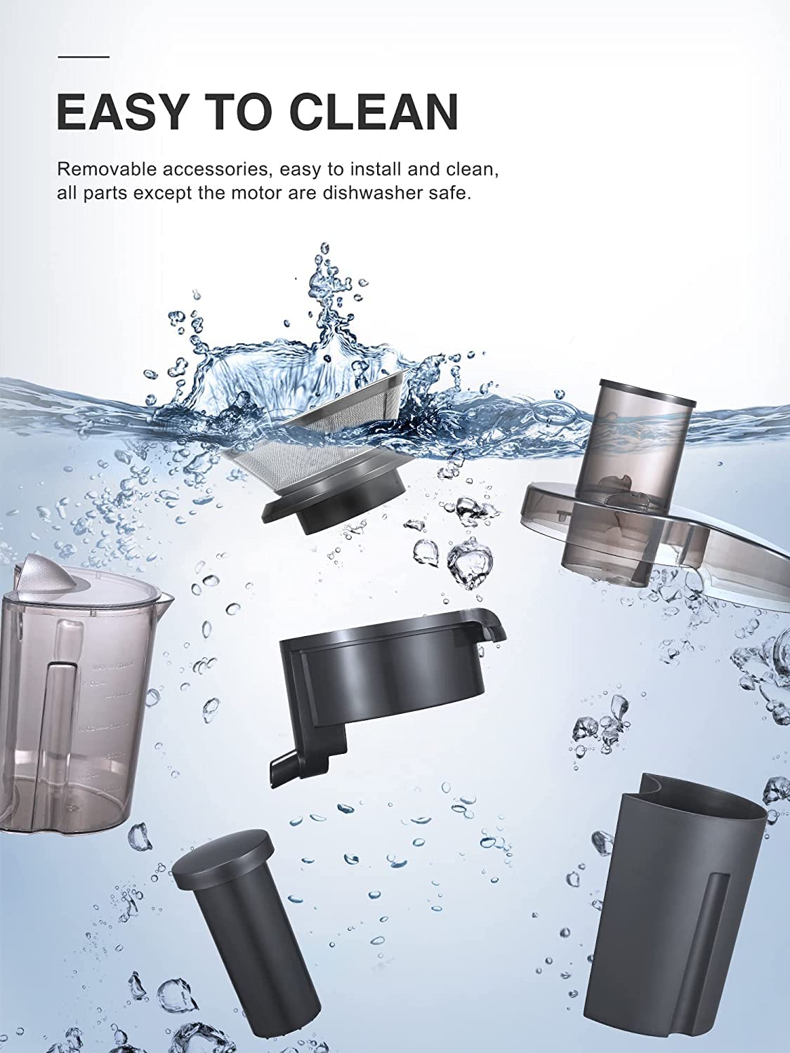 QCen juicer stainless steel body for durable kitchen use.