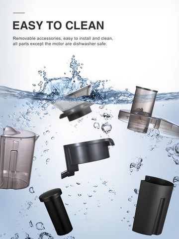 QCen juicer stainless steel body for durable kitchen use.