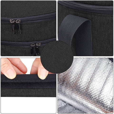 QCWN insulated carrier lined with aluminum foil to maintain food temperature.