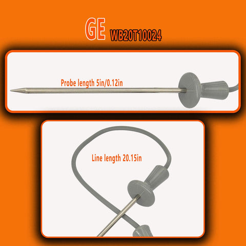 QDYXPXWH meat probe 21-inch silicone cable for flexible placement