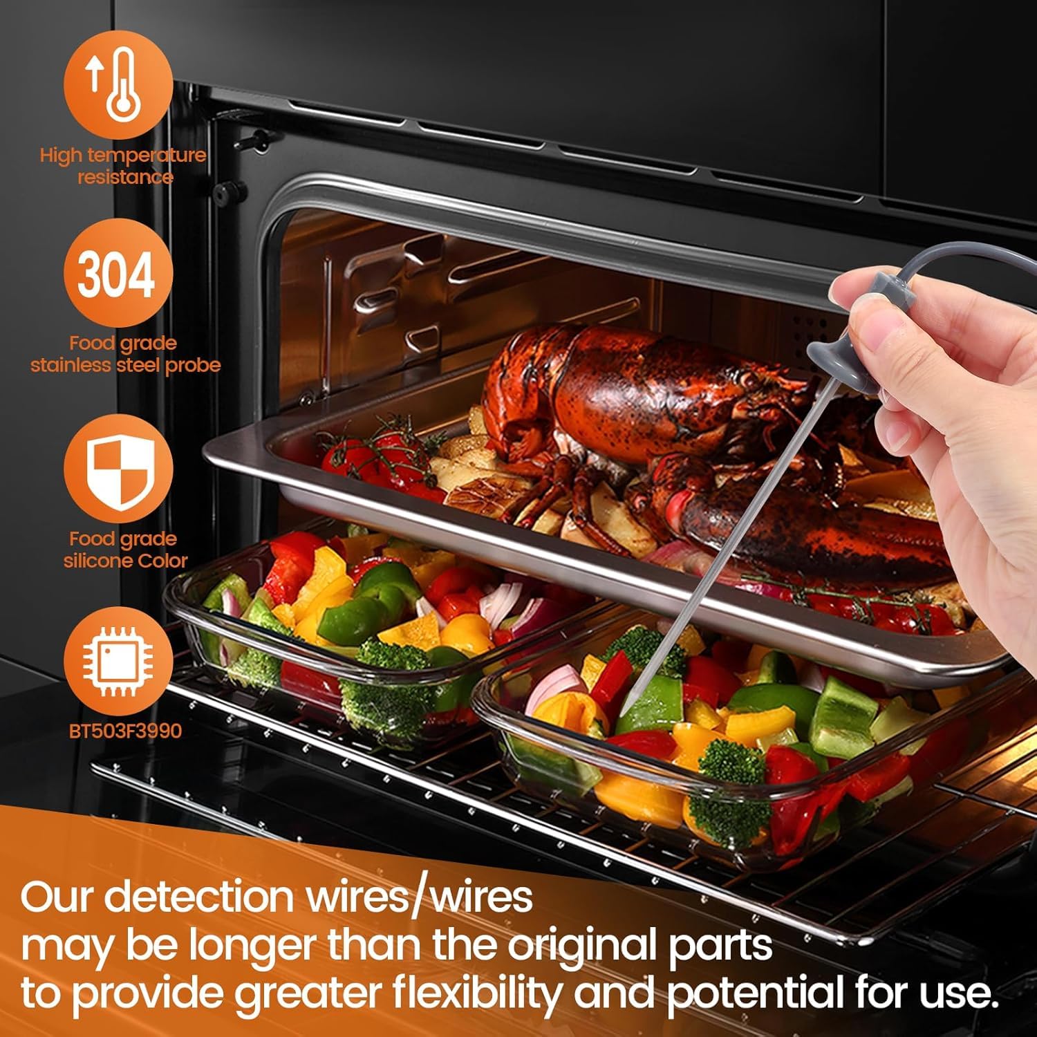 QDYXPXWH meat probe fits GE WB20X5050 ovens