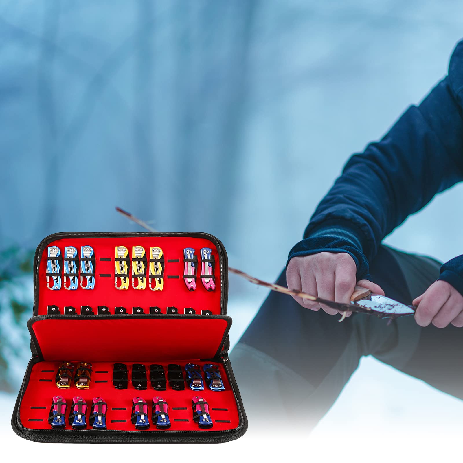 QEES sturdy construction supports diverse knife collection for daily use