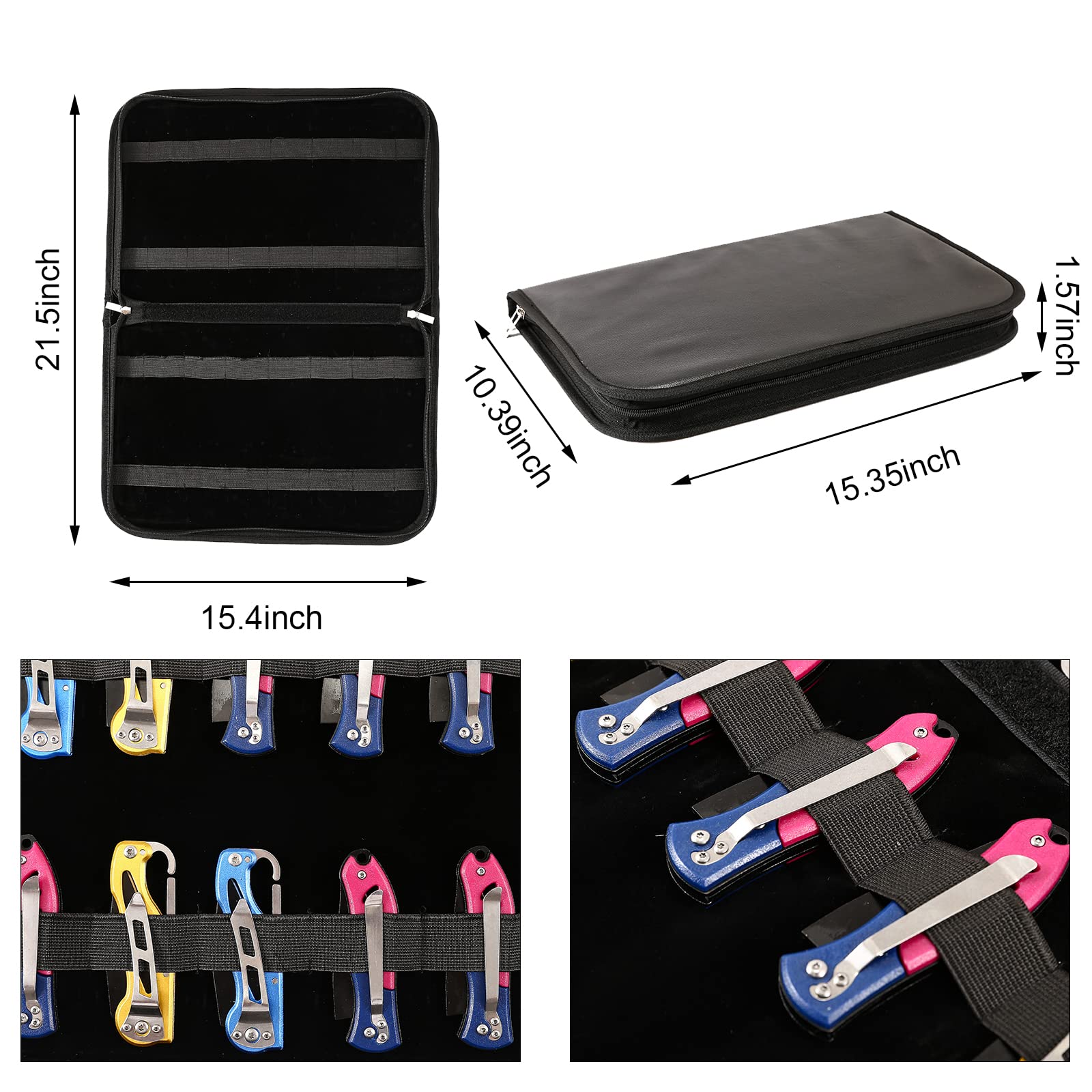 QEES knife case 32-slots opened layout shows full capacity and easy access.