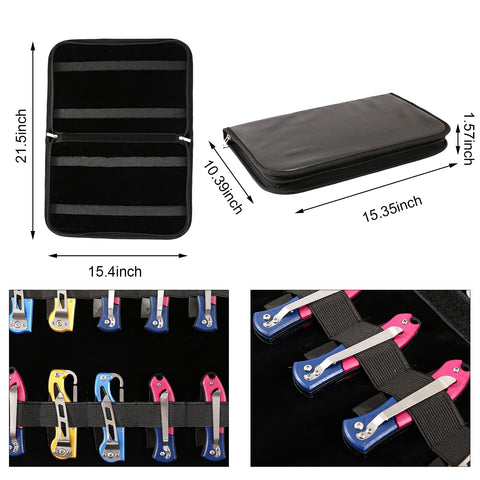 QEES knife case 32-slots opened layout shows full capacity and easy access.