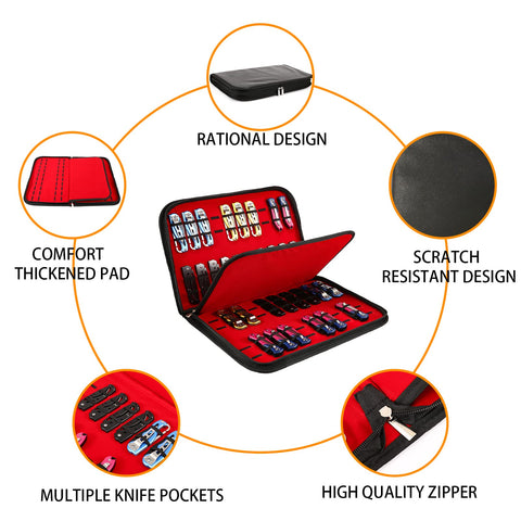 QEES thick padding protects blades from scratches during storage